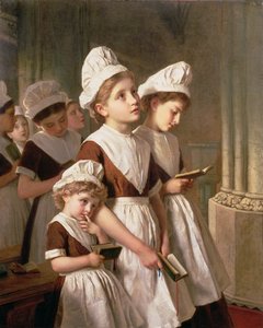 Foundling Girls at Prayer in the Chapel, c.1877